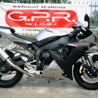 Scarico compatibile con Yamaha Yzf 1000 R1 2002-2003, Trioval, Scarico omologato, silenziatore con db killer estraibile e raccordo specifico