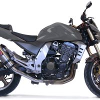 Scarico compatibile con Kawasaki Z1000 2003-2006, Gpe Ann. titanium, Coppia di terminali di scarico omologati, forniti con db killer removibili e raccordi specifici