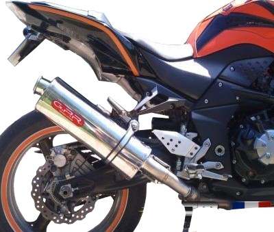 Exhaust compatible with Kawasaki Z 1000 2007-2009, Trioval, Dual Homologated legal slip-on exhaust including removable db killers and link pipes 