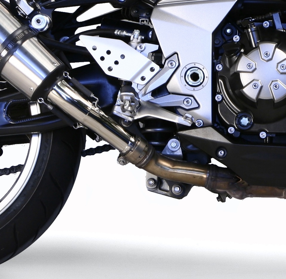 Scarico compatibile con Kawasaki Z 1000 2007-2009, M3 Inox , Coppia di terminali di scarico omologati, forniti con db killer removibili e raccordi specifici