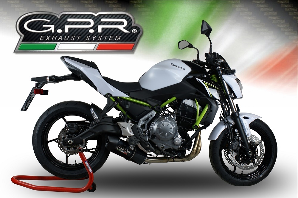 Scarico compatibile con Kawasaki Z 650 2021-2022, Furore Evo4 Nero, Scarico completo omologato,fornito con db killer estraibile,catalizzatore e collettore