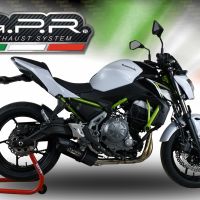 Exhaust system compatible with Kawasaki Z 650 2023-2024, Furore Evo4 Nero, Homologated legal full system exhaust, including removable db killer and catalyst 