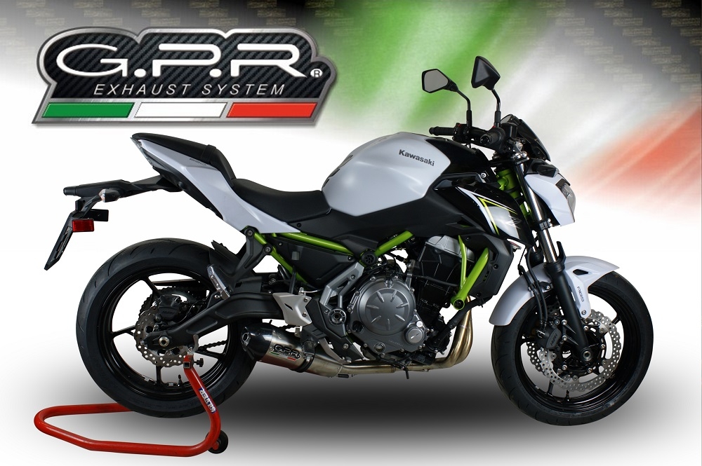 Scarico compatibile con Kawasaki Z 650 2021-2022, GP Evo4 Titanium, Scarico completo omologato,fornito con db killer estraibile,catalizzatore e collettore