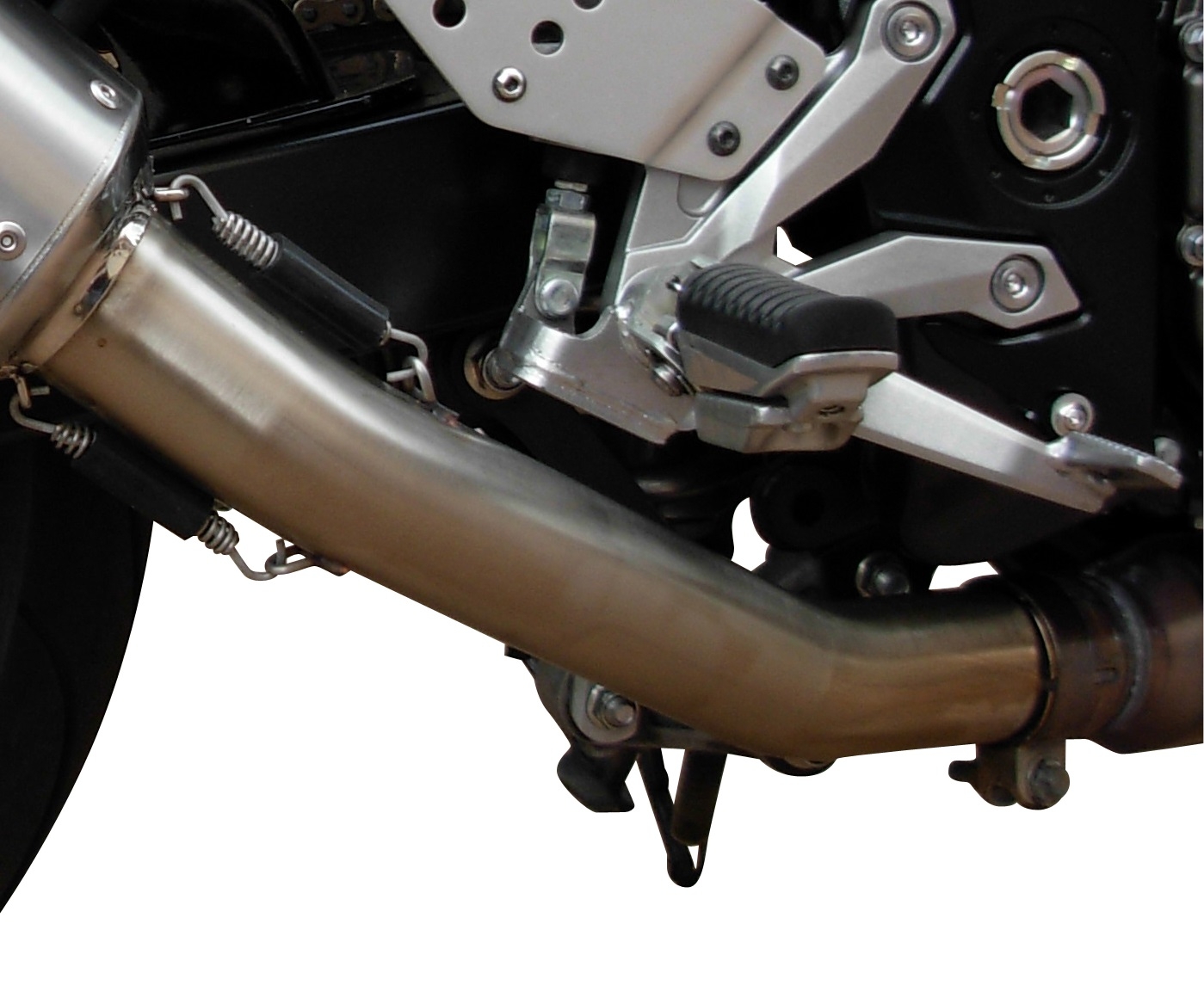 Exhaust system compatible with Kawasaki Z 750 - R 2007-2014, Ghisa , Homologated legal slip-on exhaust including removable db killer and link pipe 