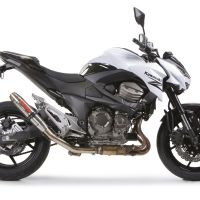 Scarico compatibile con Kawasaki Z 800 E 2009-2016, Deeptone Inox, Scarico omologato, silenziatore con db killer estraibile e raccordo specifico