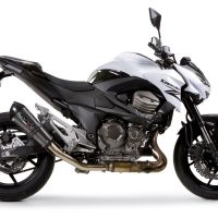 Scarico compatibile con Kawasaki Z 800 2009-2016, Gpe Ann. Poppy, Scarico omologato, silenziatore con db killer estraibile e raccordo specifico