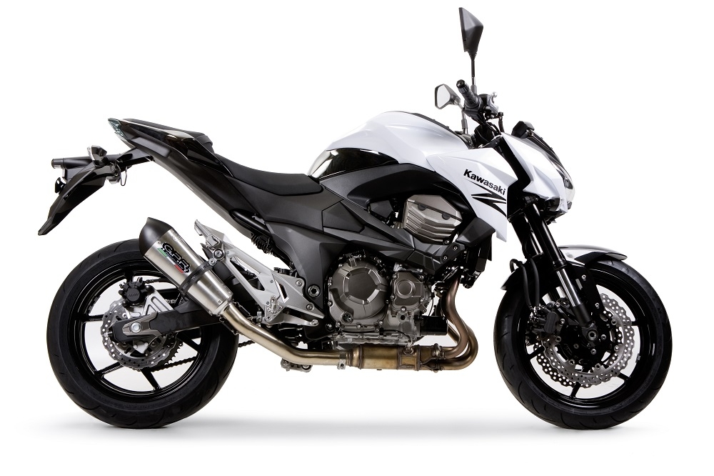 Scarico compatibile con Kawasaki Z 800 2009-2016, Gpe Ann. titanium, Scarico omologato, silenziatore con db killer estraibile e raccordo specifico