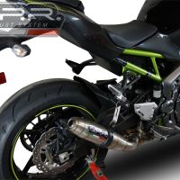 Exhaust system compatible with Kawasaki Z 900 E 2017-2020, Deeptone Inox, Homologated legal slip-on exhaust including removable db killer and link pipe 