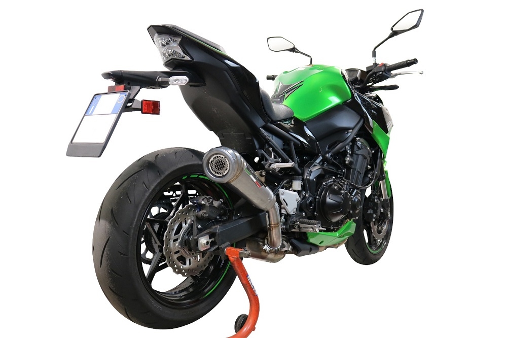 Exhaust system compatible with Kawasaki Z 900 2021-2024, Powercone Evo, Homologated legal slip-on exhaust including removable db killer and link pipe 