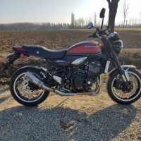 Exhaust compatible with Kawasaki Z 900 RS 2021-2024, M3 Inox , Homologated legal slip-on exhaust including removable db killer and link pipe 