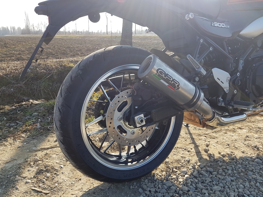 Exhaust compatible with Kawasaki Z 900 RS 2021-2024, M3 Inox , Homologated legal slip-on exhaust including removable db killer and link pipe 