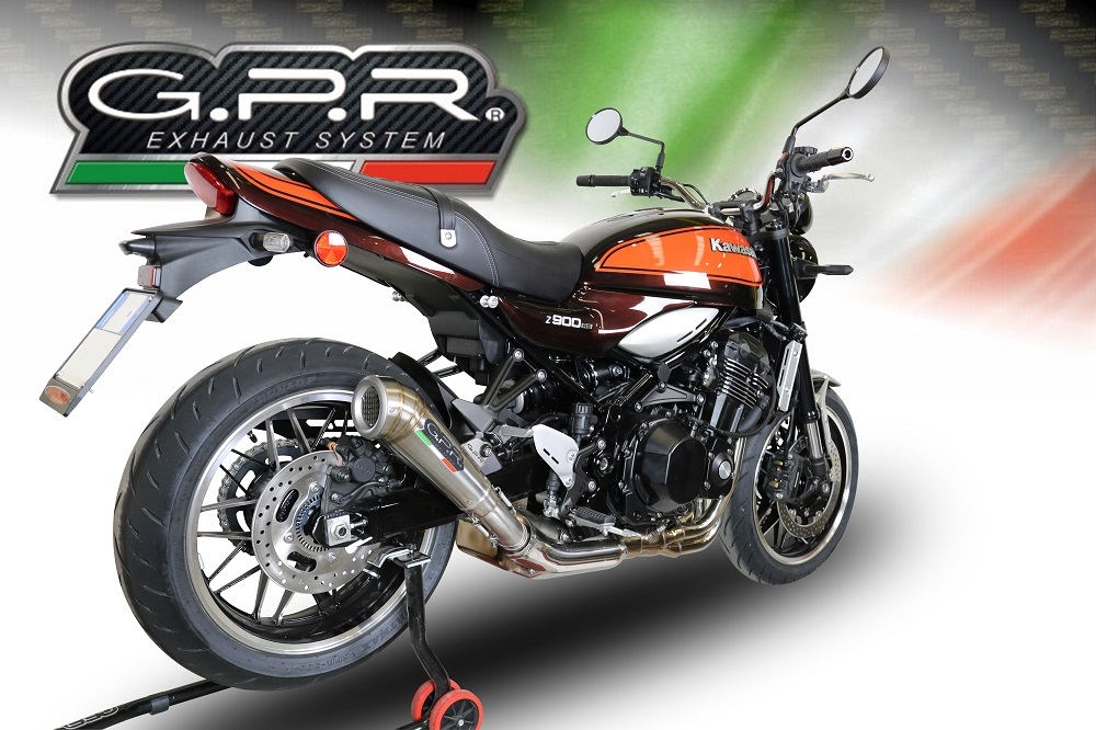 Scarico compatibile con Kawasaki Z 900 RS 2021-2024, Powercone Evo, Scarico omologato, silenziatore con db killer estraibile e raccordo specifico