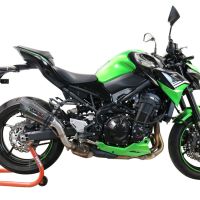 Exhaust system compatible with Kawasaki Z 900 2020-2020, GP Evo4 Poppy, Homologated legal slip-on exhaust including removable db killer and link pipe 