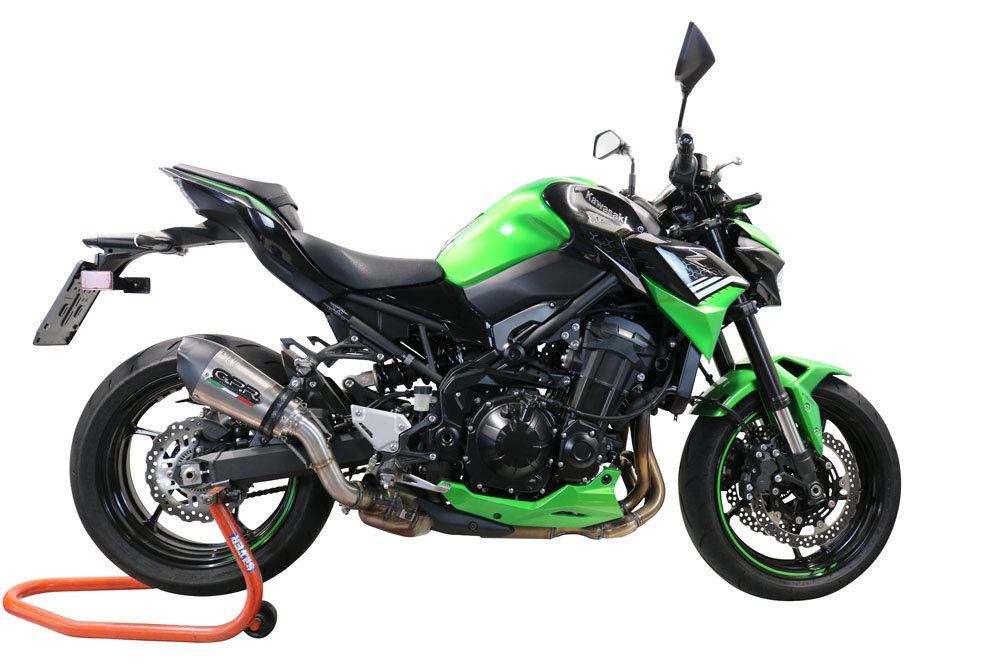 Exhaust system compatible with Kawasaki Z 900 2020-2020, GP Evo4 Titanium, Homologated legal slip-on exhaust including removable db killer and link pipe 