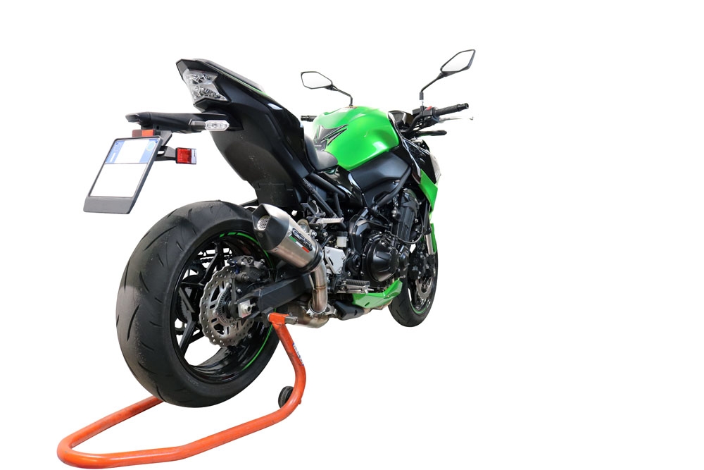 Scarico compatibile con Kawasaki Z 900 2021-2024, Gpe Ann. titanium, Scarico omologato, silenziatore con db killer estraibile e raccordo specifico
