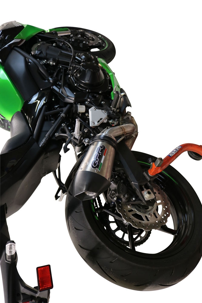 Scarico compatibile con Kawasaki Z 900 2021-2024, Gpe Ann. titanium, Scarico omologato, silenziatore con db killer estraibile e raccordo specifico