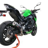 Exhaust system compatible with Kawasaki Z 900 2021-2024, M3 Black Titanium, Homologated legal slip-on exhaust including removable db killer and link pipe 