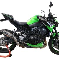 Exhaust system compatible with Kawasaki Z 900 2020-2020, M3 Inox , Homologated legal slip-on exhaust including removable db killer and link pipe 