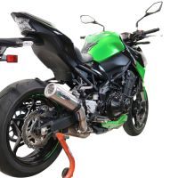 Exhaust system compatible with Kawasaki Z 900 2020-2020, M3 Inox , Homologated legal slip-on exhaust including removable db killer and link pipe 