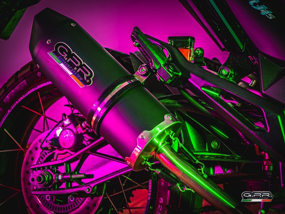 Exhaust compatible with Zontes Zt 125 G1 - U - U1 - Z2 2020-2024, Furore Evo4 Nero, Homologated legal full system exhaust, including removable db killer and catalyst 