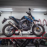 Exhaust compatible with Zontes Zt 125 G1 - U - U1 - Z2 2020-2024, M3 Inox , Homologated legal full system exhaust, including removable db killer and catalyst 