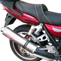 Exhaust compatible with Kawasaki ZRX-1100 1998-2001, Inox Tondo, Homologated legal bolt-on silencer including removable db killer 