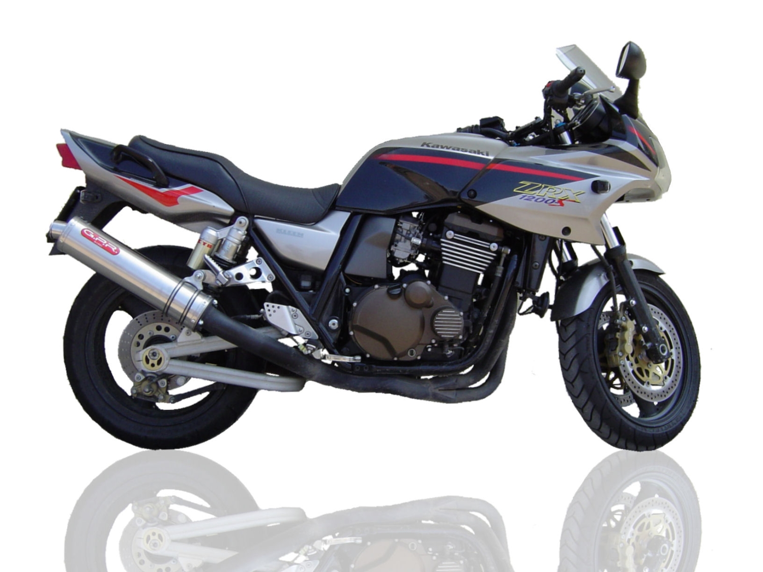 Exhaust compatible with Kawasaki ZRX-1100 1998-2001, Inox Tondo, Homologated legal bolt-on silencer including removable db killer 