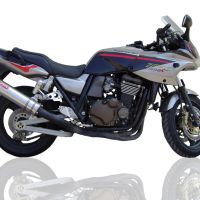 Exhaust compatible with Kawasaki ZRX-1100 1998-2001, Inox Tondo, Homologated legal bolt-on silencer including removable db killer 