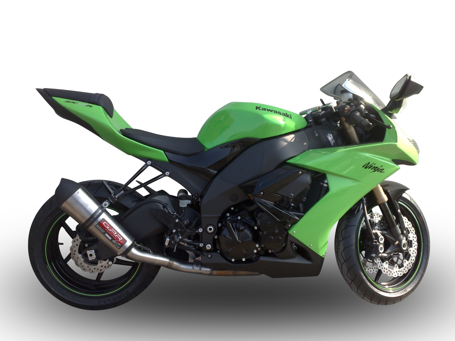 Scarico compatibile con Kawasaki ZX-10R 2008-2009, Gpe Ann. titanium, Scarico omologato, silenziatore con db killer estraibile e raccordo specifico