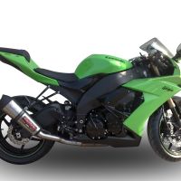Scarico compatibile con Kawasaki ZX-10R 2008-2009, Gpe Ann. titanium, Scarico omologato, silenziatore con db killer estraibile e raccordo specifico