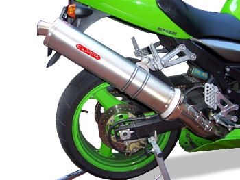 Scarico compatibile con Kawasaki ZX-12R 2000-2006, Inox Tondo, Silenziatore di scarico omologato, con flangia specifica, con db killer estraibile