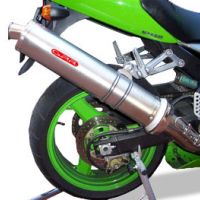 Scarico compatibile con Kawasaki ZX-12R 2000-2006, Inox Tondo, Silenziatore di scarico omologato, con flangia specifica, con db killer estraibile