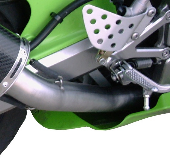 Scarico compatibile con Kawasaki Zx-6R 636 2003-2004, Satinox , Scarico omologato, silenziatore con db killer estraibile e raccordo specifico