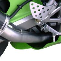 Scarico compatibile con Kawasaki Zx-6R 636 2003-2004, Gpe Ann. titanium, Scarico omologato, silenziatore con db killer estraibile e raccordo specifico