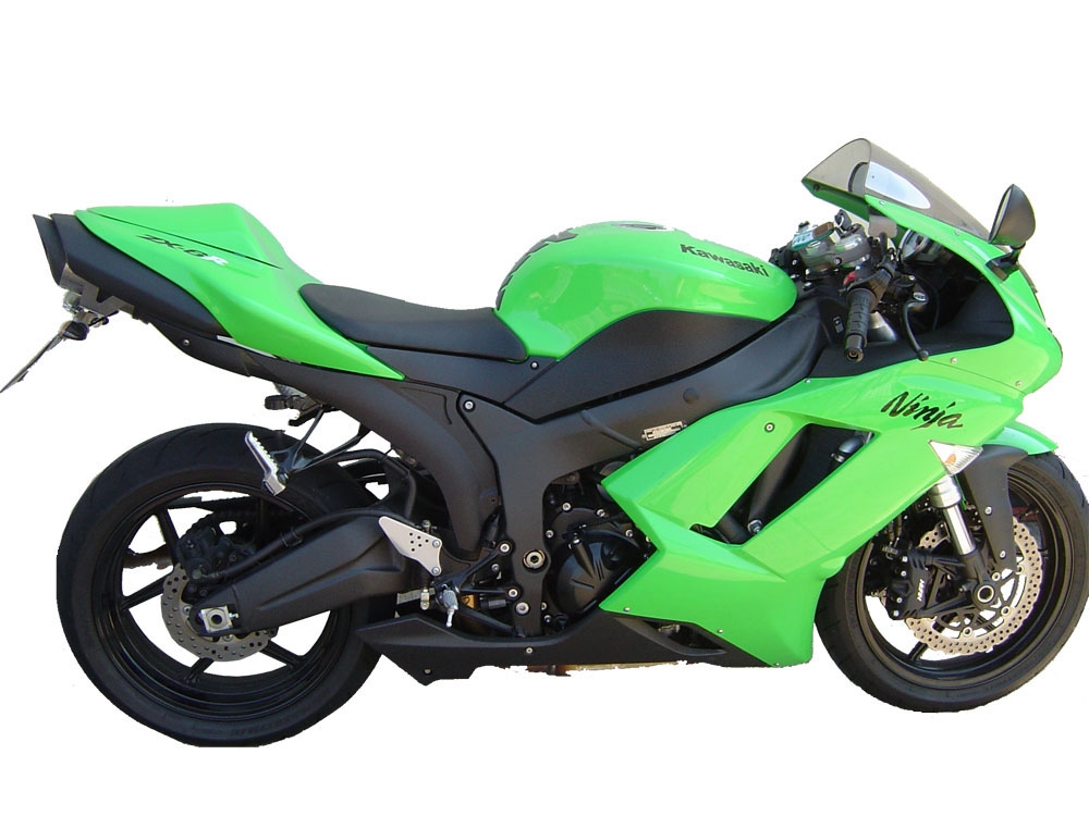 Scarico compatibile con Kawasaki Zx-6R 2005-2006, Tiburon Titanium, Scarico omologato, silenziatore con db killer estraibile e raccordo specifico
