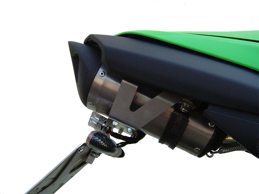 Scarico compatibile con Kawasaki Zx-6R 2005-2006, Tiburon Titanium, Scarico omologato, silenziatore con db killer estraibile e raccordo specifico
