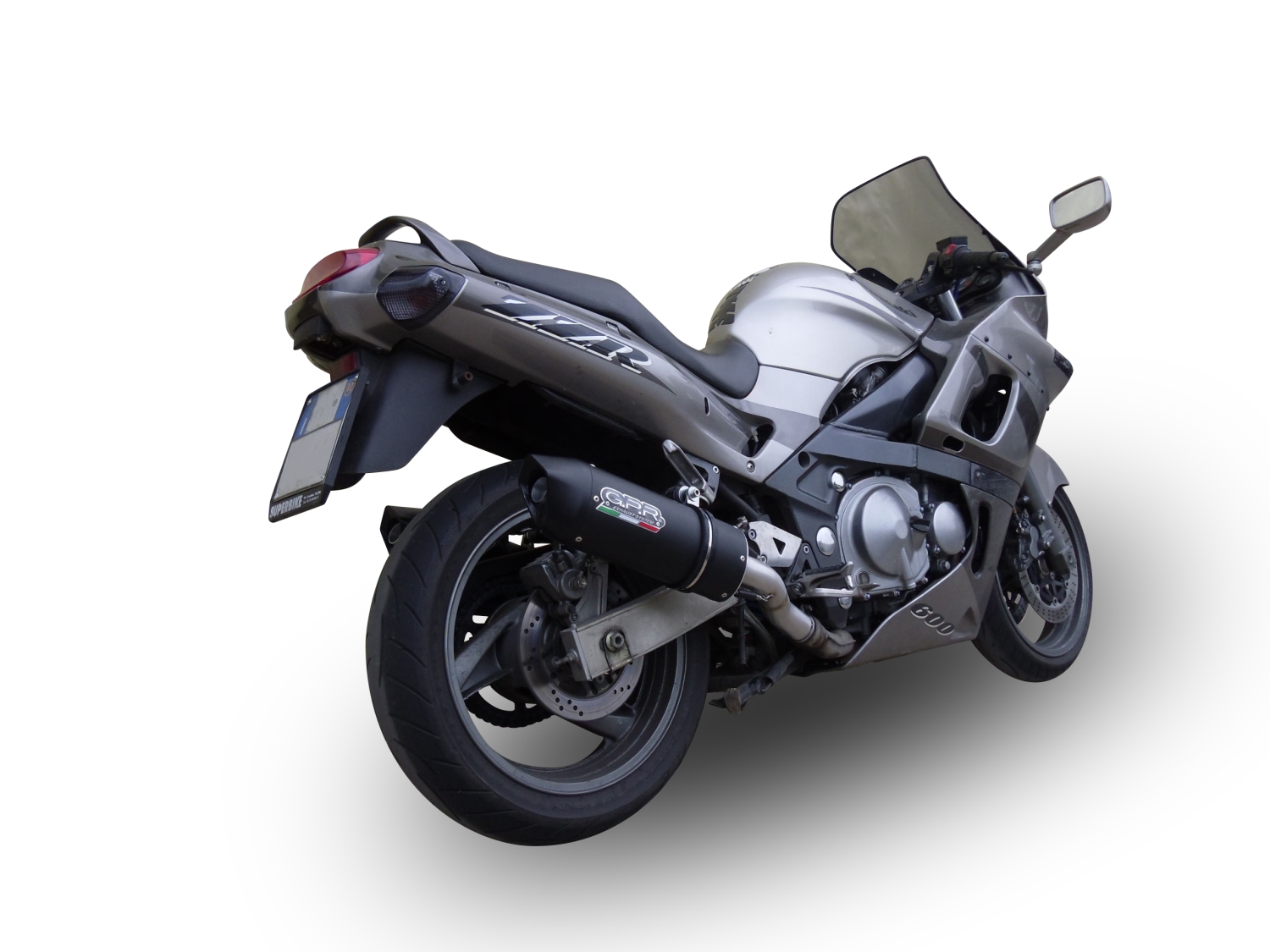 Scarico compatibile con Kawasaki Zzr 600 2002-2006, Furore Nero, Coppia di terminali di scarico omologati, forniti con db killer removibili e raccordi specifici