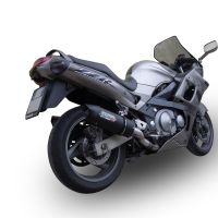 Scarico compatibile con Kawasaki Zzr 600 2002-2006, Furore Nero, Coppia di terminali di scarico omologati, forniti con db killer removibili e raccordi specifici
