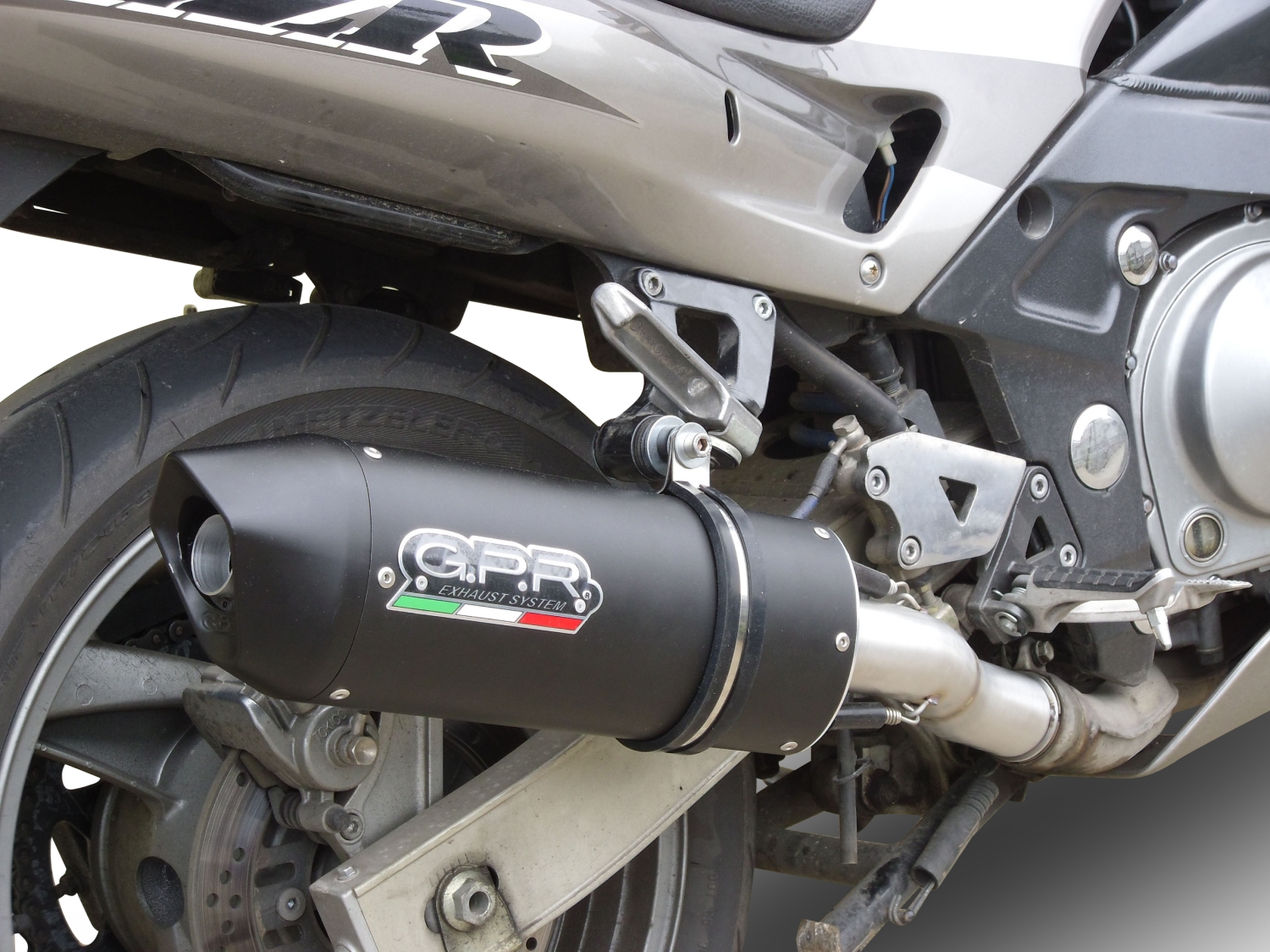Scarico compatibile con Kawasaki Zzr 600 2002-2006, Furore Nero, Coppia di terminali di scarico omologati, forniti con db killer removibili e raccordi specifici