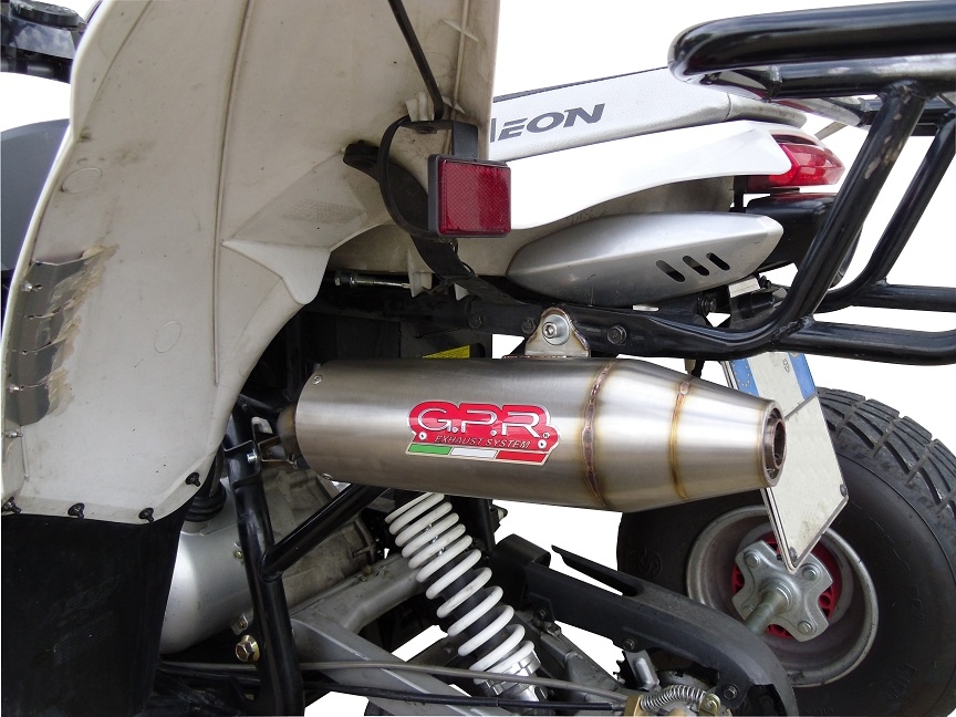 Exhaust system compatible with Aeon Cobra 300 2007-2021, Deeptone Atv, Homologated legal full system exhaust, including removable db killer 