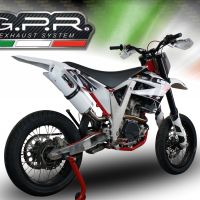 Scarico compatibile con Ajp PR 5 2015-2018, Albus Ceramic, Scarico omologato, silenziatore con db killer estraibile e raccordo specifico