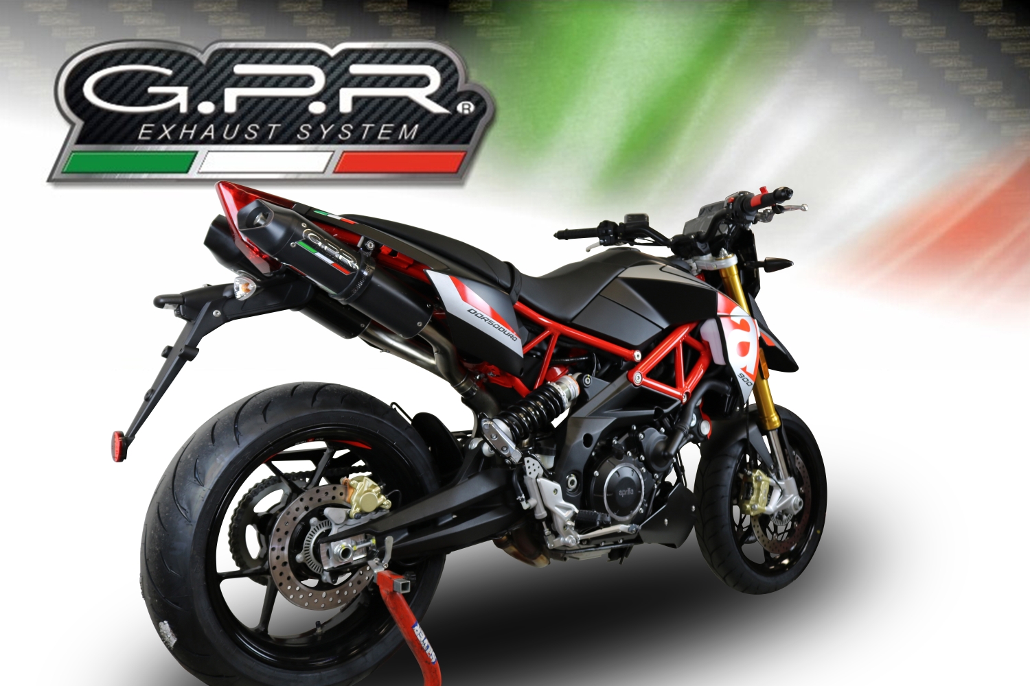 Scarico GPR compatibile con  Aprilia Dorsoduro 900 2017-2020, Furore Evo4 Nero, Coppia di terminali di scarico omologati, forniti con db killer removibili e raccordi specifici