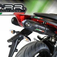 Scarico GPR compatibile con  Aprilia Dorsoduro 900 2017-2020, Furore Evo4 Nero, Coppia di terminali di scarico omologati, forniti con db killer removibili e raccordi specifici