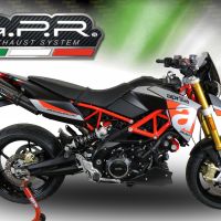 Exhaust compatible with Aprilia Dorsoduro 900 2017-2020, GP Evo4 Poppy, Dual Homologated legal slip-on exhaust including removable db killers and link pipes 