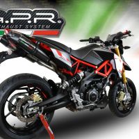 Exhaust compatible with Aprilia Dorsoduro 900 2017-2020, GP Evo4 Poppy, Dual Homologated legal slip-on exhaust including removable db killers and link pipes 