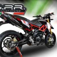 Exhaust system compatible with Aprilia Dorsoduro 750 2008-2016, Gpe Ann. Poppy, Dual Homologated legal slip-on exhaust including removable db killers and link pipes 