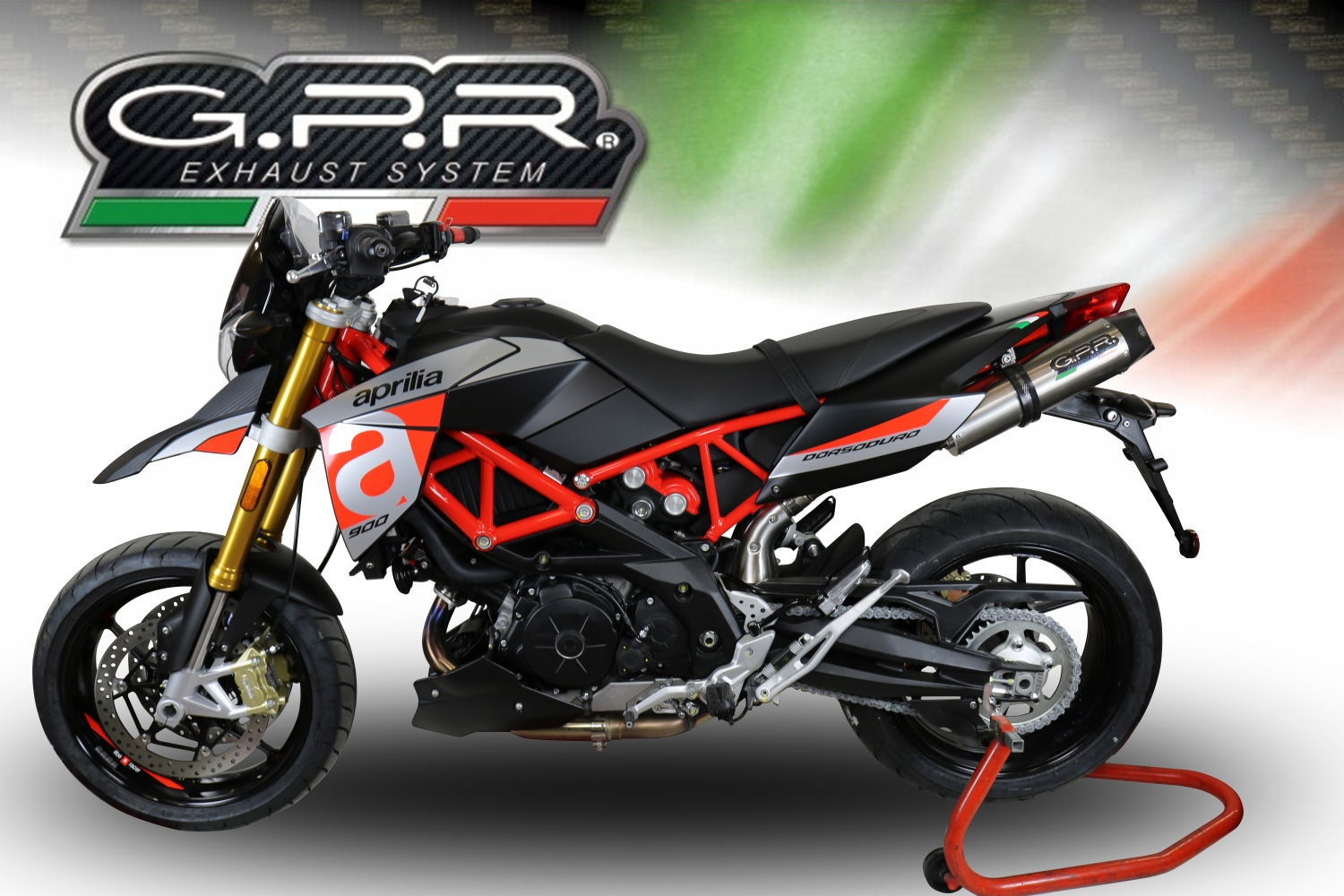 Scarico compatibile con Aprilia Dorsoduro 750 2008-2016, Gpe Ann. titanium, Coppia di terminali di scarico omologati, forniti con db killer removibili e raccordi specifici