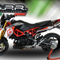 Scarico compatibile con Aprilia Shiver 900 2017-2020, GP Evo4 Titanium, Coppia di terminali di scarico omologati, forniti con db killer removibili e raccordi specifici