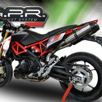 Scarico compatibile con Aprilia Dorsoduro 900 2017-2020, GP Evo4 Titanium, Coppia di terminali di scarico omologati, forniti con db killer removibili e raccordi specifici