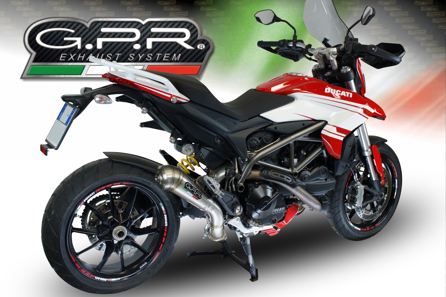 Exhaust compatible with Ducati Hyperstrada -Hypermotard 939 EURO 4 2016-2019, Powercone Evo, Homologated legal slip-on exhaust including removable db killer, link pipe and catalyst 